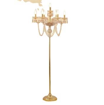 Modern Iron Floor Lamp with Crystal Chandelier