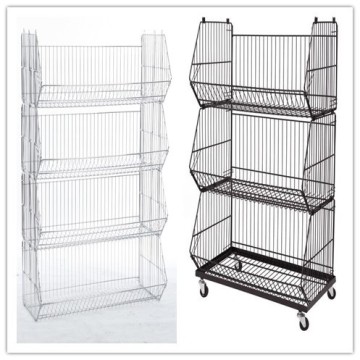 China factory custom cheap floor standing metal wire display rack/grocery store shelf/grocery wire