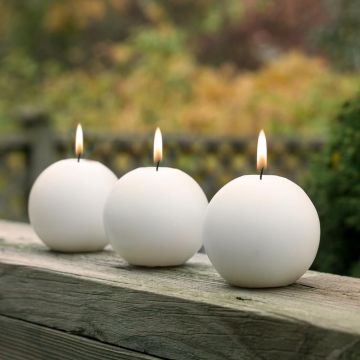 White Ball Shape Candles Bulk For Sale