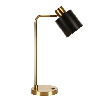 Nordic Modern Study Table Lamp - Copper Black Wire with Natural Color for Hotel Desk