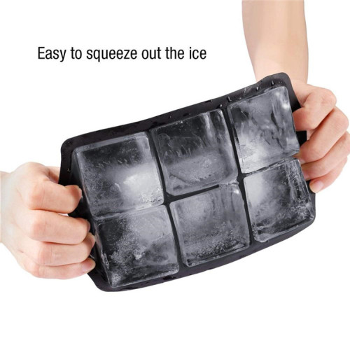 6 Cavities Soft Silicone Ice Cube Tray