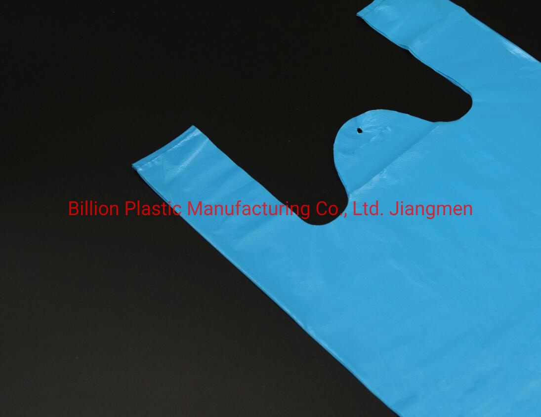 Cheap Wholesale Blue Plastic Poly Shopping T Shirt Plastic Shopper Plastic Bags