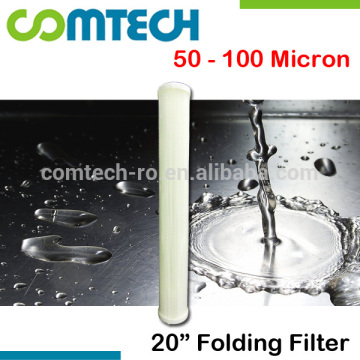 20 Inch 50 Micron 80 Micron 100 Micron Folding Water Filter for RO Water Filtration System