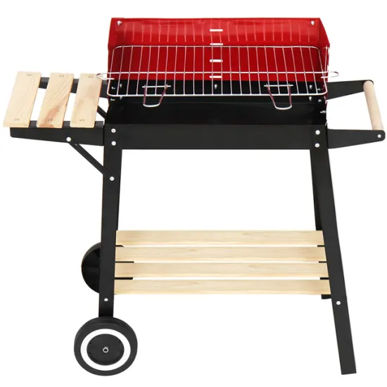 Portable Charcoal Trolley BBQ Grill for Outdoor Cooking