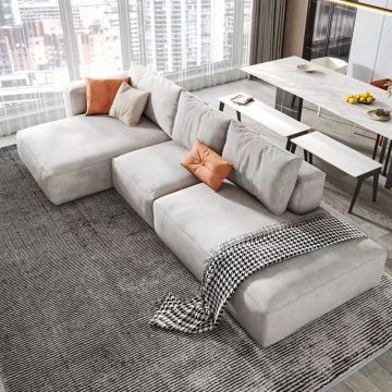 Minimalist L-Shaped Corner Sofa Set
