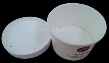 A disposable paper ice cream cups 90mm paper lid