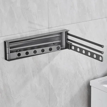 Black Aluminum Foldable Clothes Drying Rack