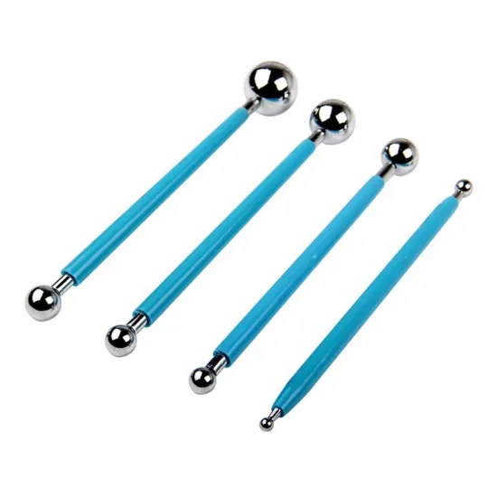 4Pcs Sugarcraft Fondant Cake Decorating Kit - Stainless Steel Tools