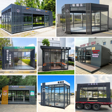 Modular Folding House for Outdoor Smoking Shelter and Rest Area