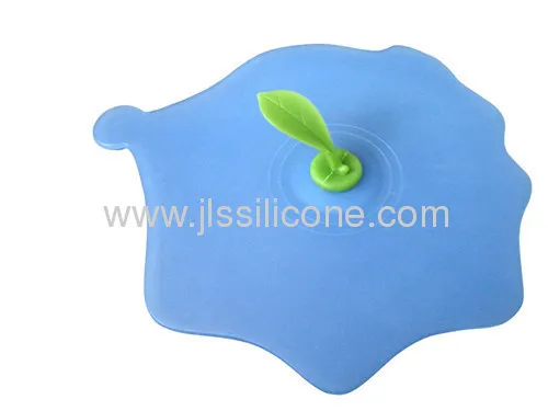 New Silicone Kitchen Tools Tea Leave Decorated Silicone Teacup Lid 