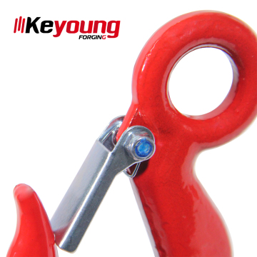 Keyoung China Factory Direct Sale 320A/320C Lifting Eye Hoist Hook with Safety Latch - Red