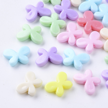 PandaHall 8mm Mixed Color Butterfly Opaque Polystyrene (PS) Plastic Beads: Craft and DIY Supply