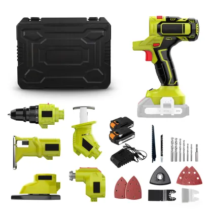 Power Tool Combo: Electric Sander, Jig Saw, Reciprocating Saws & Drill Set