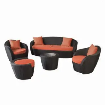 Rattan furniture sets, aluminum frame, with powder coating