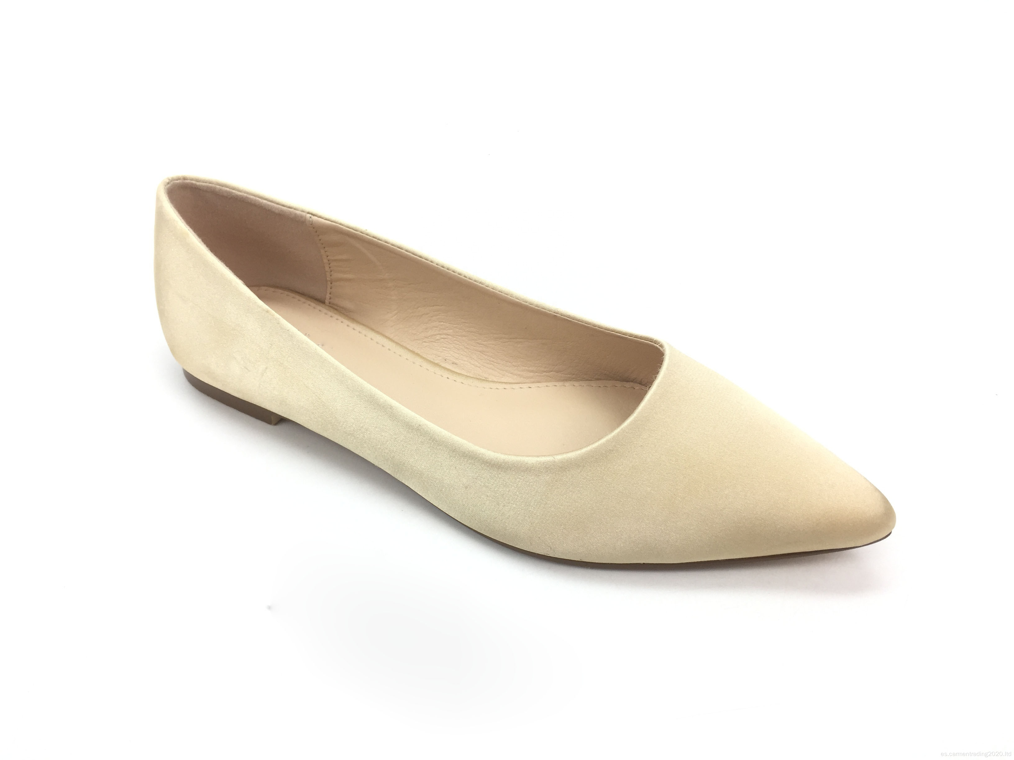 Zapatos de vestir planos de satén y purpurina para mujer