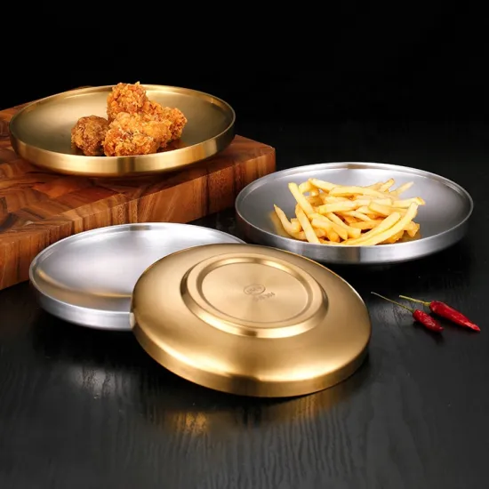 Luxury Double Layer Round Food Preservation Dish Set for Restaurants and Hotels