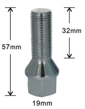 19mm hex cone seat heat treated lug bolts