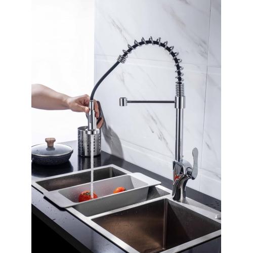 High-quality spring pull down brass kitchen Mixer faucet