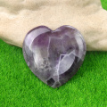 Amethyst Handmade Craved 40MM Love Heart Thumb Worry Stone for Anxiety Stress Relief Meditation