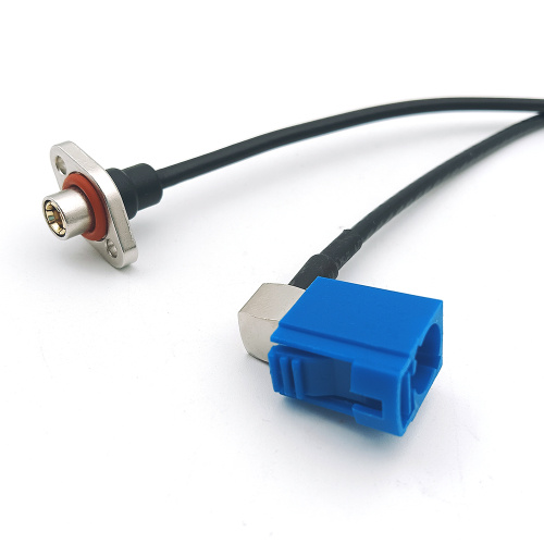 Angled Fakra Female to Waterproof SMB Female Cable