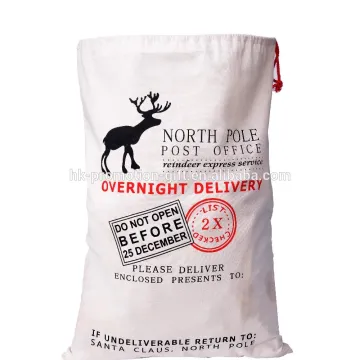 Large christmas gift bag, cotton christmas bag
