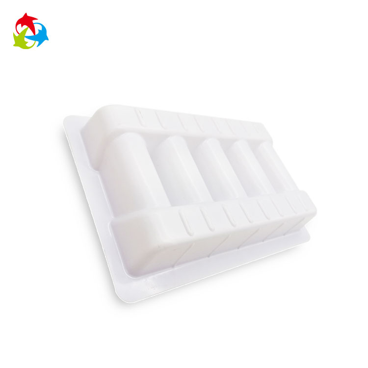 Custom medical white PET ampoule plastic blister tray