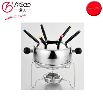 102261 chocolate fondue pot with iron stand