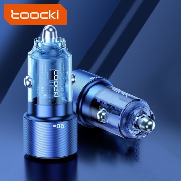 Toocki A+C Dual Ports Fast Charging 90W Aluminum Alloy Car Charger