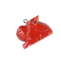 Red Jasper Handmade Craved 1.0 Inch Rabbit Pendant 7 Chackra Key Chain