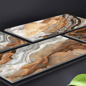 Luxury Brown Marble Effect Porcelain Tiles for Living Spaces