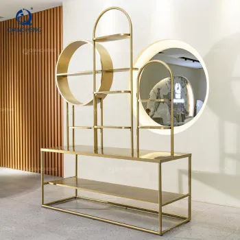 Customize SS Mirror Furniture Glass Bar Luxury Modern Steel Gold Wine Cabinets