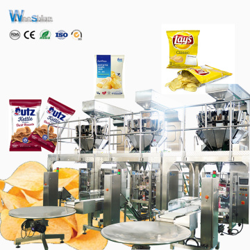 Touch Screen PLC Control Potato Chips Packing Machine