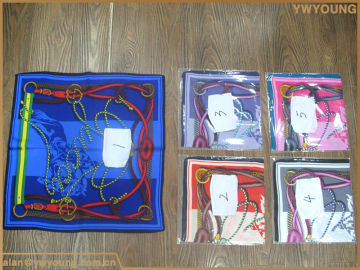 100% pure custom printed silk square scarves