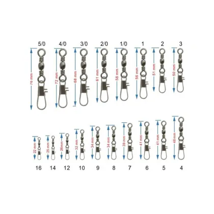 LETOYO Ballbearing Swivel Fishing Barrel Swivels with Interlock Snap