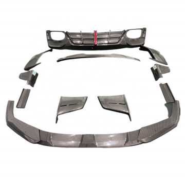 Accessori del kit per il corpo per Audi RS6, RS7 (C8) 2019-2023: labbro anteriore in fibra di carbonio, gonne laterali, diffusore posteriore e spoiler