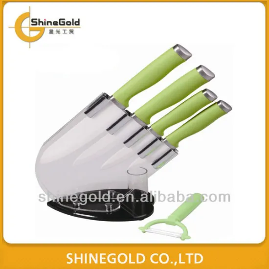 5pcs promotion colorful ceramic knife with arylic block