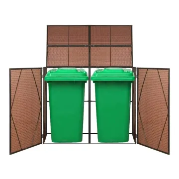 Outdoor Poly Rattan Garden Garbage Bin Shed