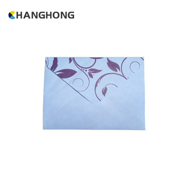 Phong bì giấy hoa màu xanh tím nhạt
