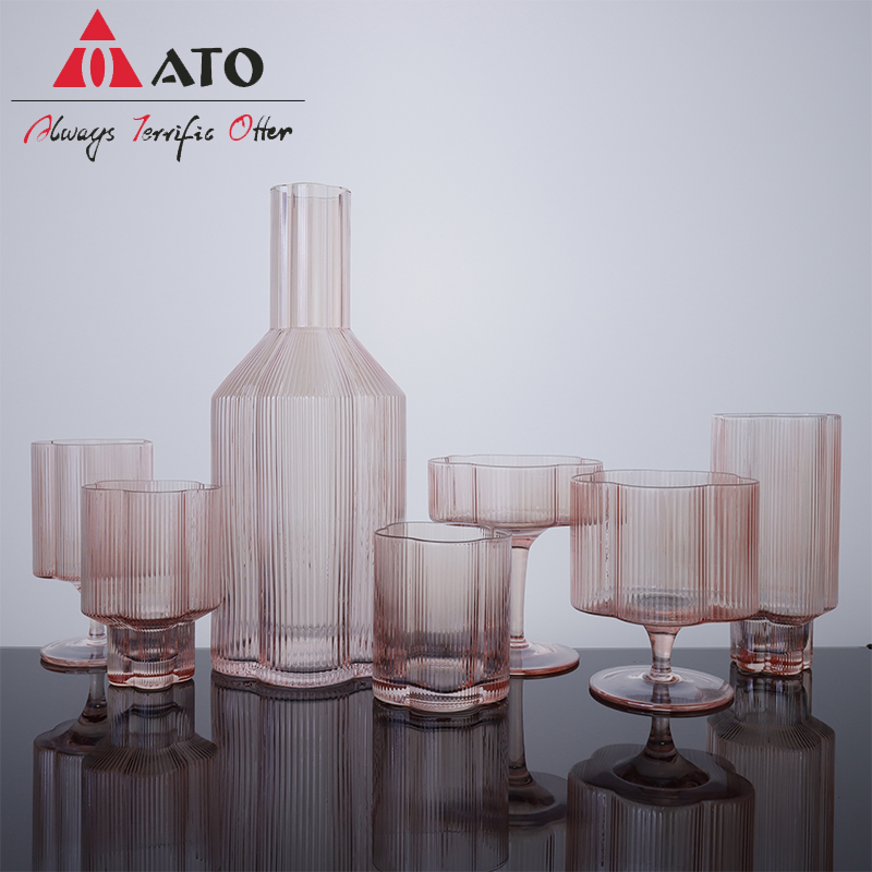 Vintage Pink Wine Glass Tasse Gläser Goblet Set