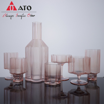 Conjunto de copos de copo de copo de vinho rosa vintage