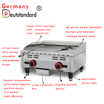 Commercial big size counter top gas griddle for sale