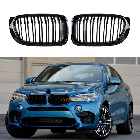 Gloss Black M Color Double Slat Facelift ABS Front Bumper Grille for BMW X3 F25 & X4 F26 (2014-2016)