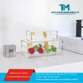 Baú de armazenamento acrílico luxuoso com fechadura decorativa dourada