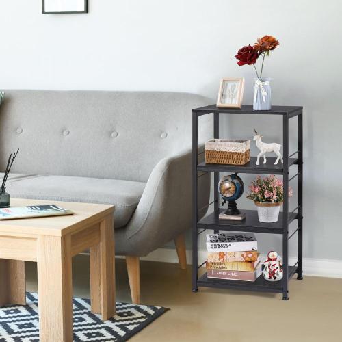 Matte Black Kitchen Storage Cart with Wheels