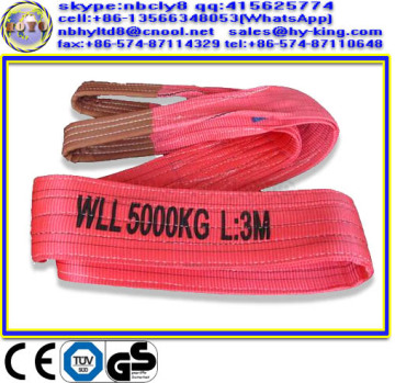 CE GS approved 5ton polyester red webbing sling , lifting sling , sling belt