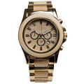 Steel With Wooden Quartz Wood Chronograph Watch