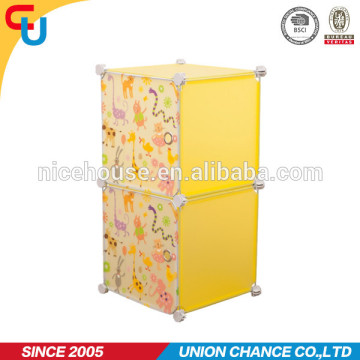Novel animal printing diy storage cube cabinet wardrobe