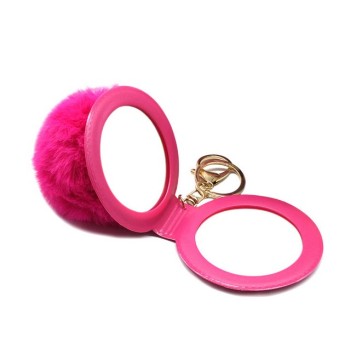 Customizable Cute Keychain with Pom Pom and Mirror: Personalized Hotselling Style Accessory