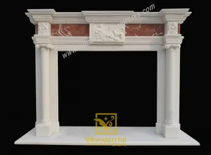 Marble fireplace mantel antique man-made fireplace