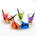 100pcs / Lot 3D Ρητίνη Φρουτοποτά Μπουκάλι Γούρια Φλιτζάνια Kawaii Φρούτα Χυμό Φλιτζάνι Ποτό Κουκλόσπιτο Τροφή για Σκουλαρίκι Μπρελόκ Διακόσμηση